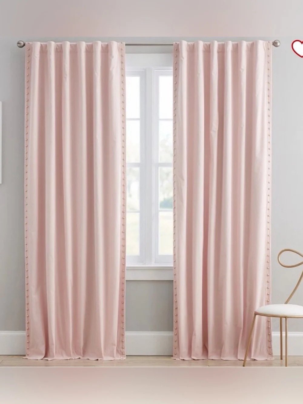 Emily & Meritt for Pottery Barn Studded Blackout Curtain Nude Blush x2 panels